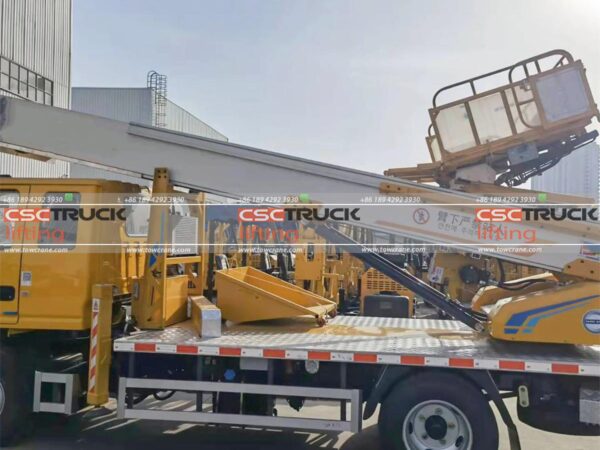 JMC Spider Electric Telescopic Tow Articulated Boom Hydraulic Boom Lift Truck with Crane Left