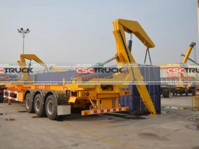 37 Ton Container Semi Trailer with Side Lifter Crane Truck