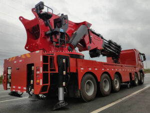 HOWO 130 Ton Knuckle Boom Folding Crane Truck Back