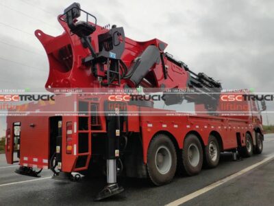 HOWO 130 Ton Knuckle Boom Folding Crane Truck Back