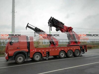 HOWO 260 Ton Truck Mounted Super Knuckle Boom Crane Red