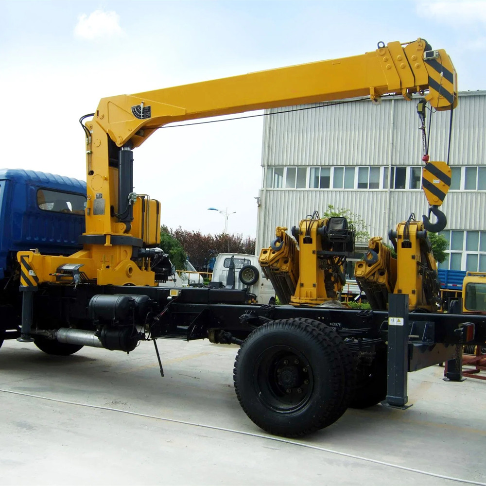 14 Ton Boom Length Stiff Boom Truck Loader Crane Working Blue 14 Ton Boom Length Stiff Boom Truck Loader Crane Working Blue
