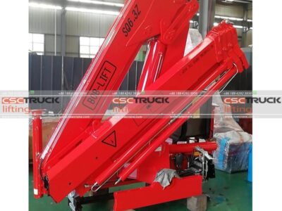 5 Ton Hydraulic Knuckle Boom Loader Truck Mounted Crane Red