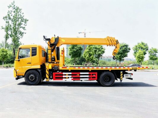 flatbed wrecker with crane