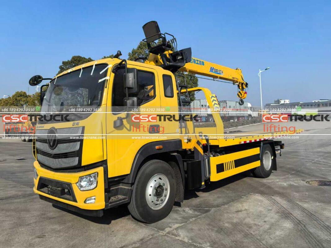 Flatbed Tow Truck with Crane Delivered to Philippines for Urban Roadside Assistance