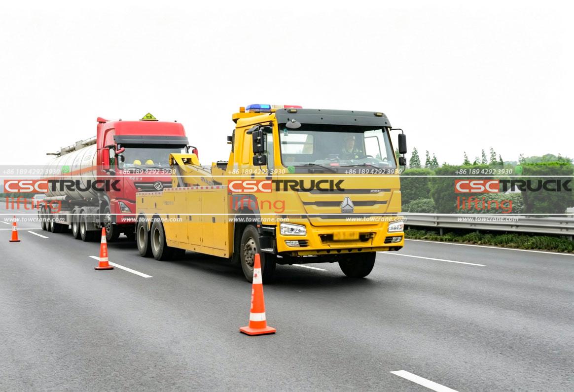 How Does a Wrecker Tow Truck Pull a Vehicle Out of a Ditch?